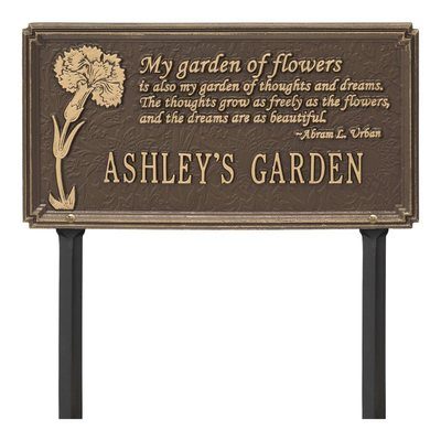 Dianthus Garden Bronze Dedication Plaque